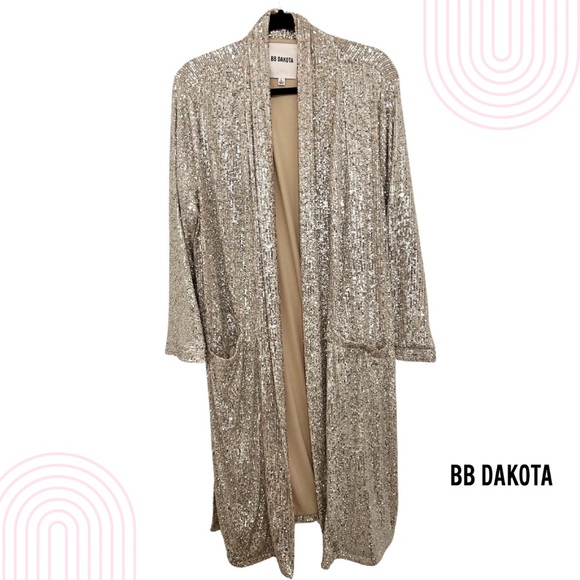 BB Dakota gold sequin duster, size large - Picture 2 of 12